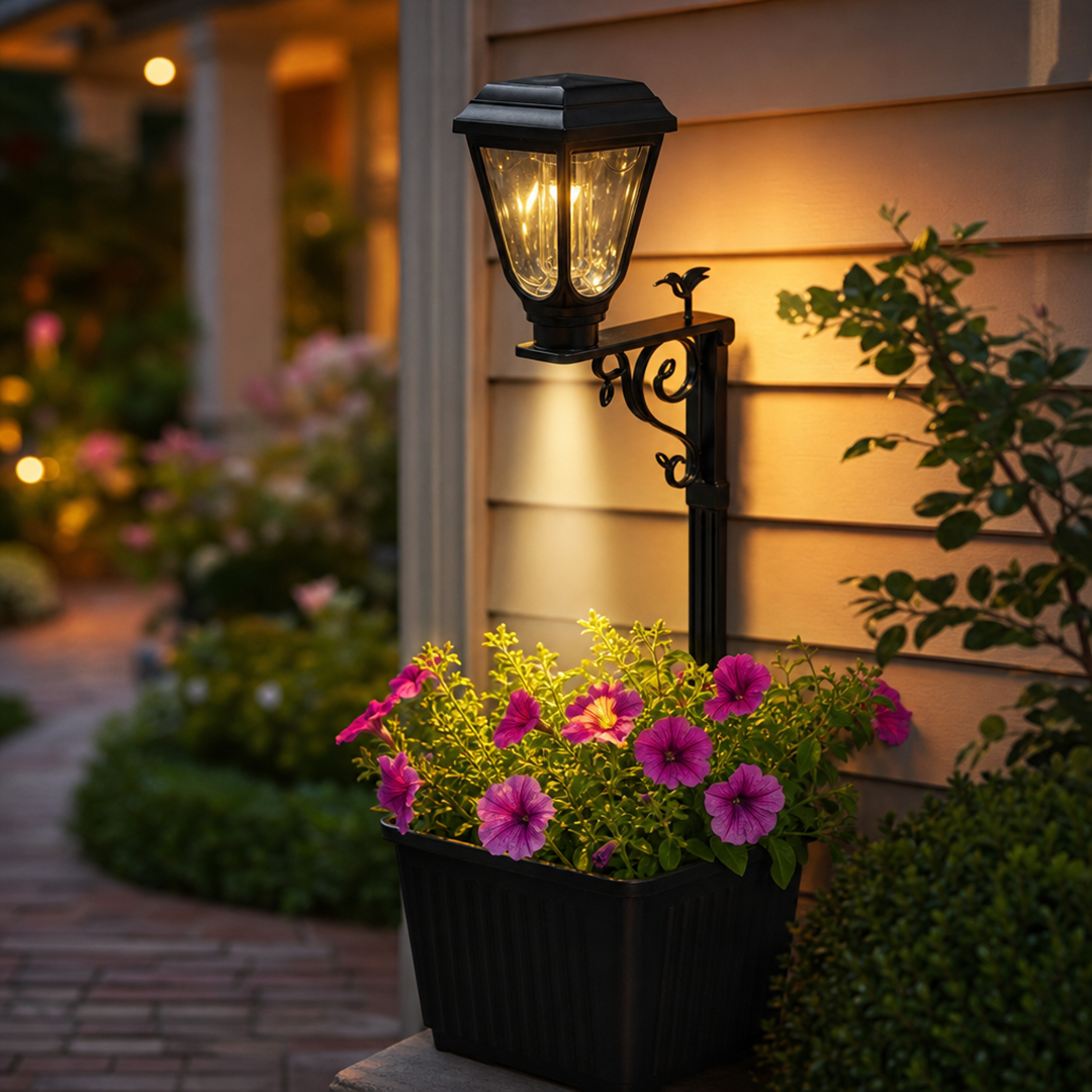 Garden Solar Light with Flower Pot Insert