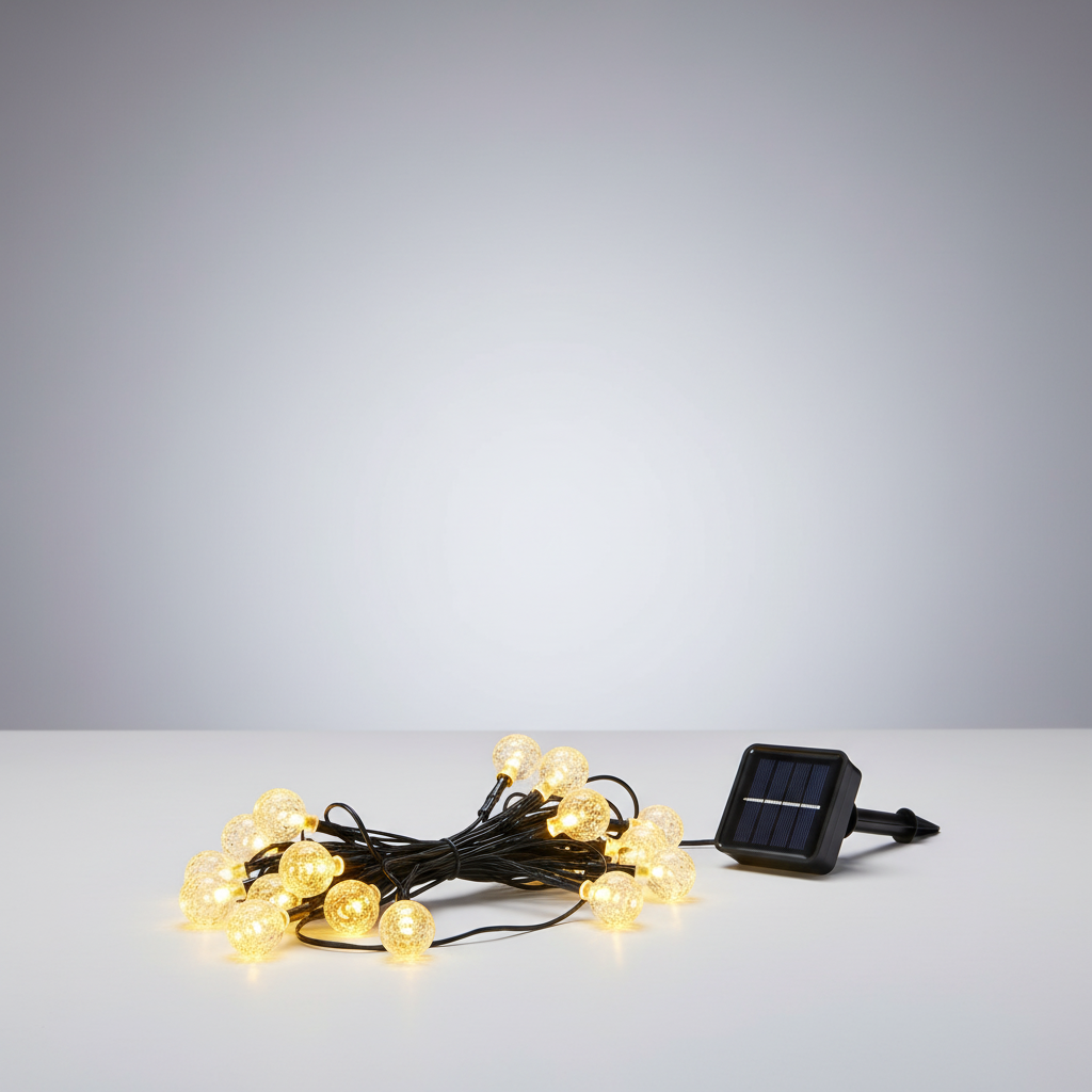 16 ft LED Fairy Lights with Solar Power and Dusk Sensor for Outdoor Decor
