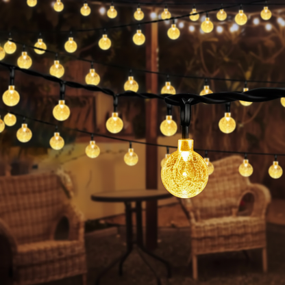 16 ft LED Fairy Lights with Solar Power and Dusk Sensor for Outdoor Decor