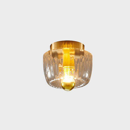 Stylish Copper and Glass Flush Mount Light for Dual Use