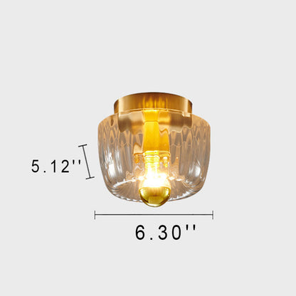 Stylish Copper and Glass Flush Mount Light for Dual Use