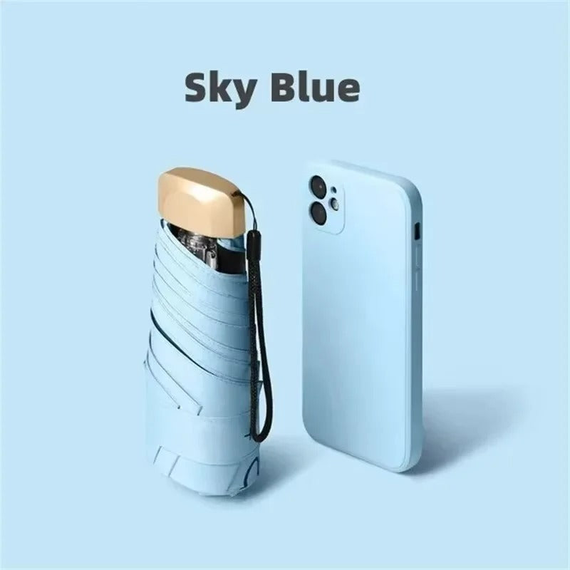 Compact Travel Umbrella with UV Shielding and Wind Resistance