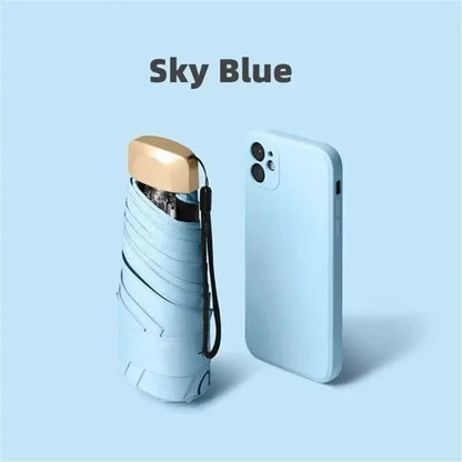 Compact Travel Umbrella with UV Shielding and Wind Resistance