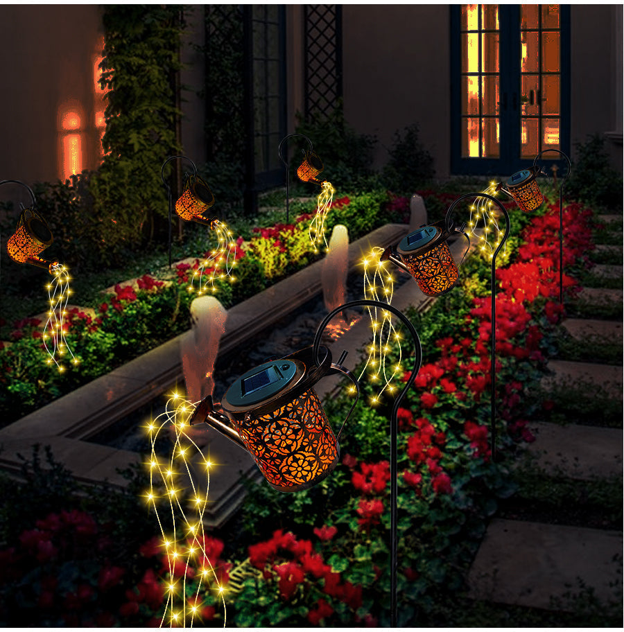 Solar-Powered LED Lantern for Garden in Moroccan Style