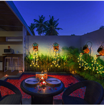 Solar-Powered LED Lantern for Garden in Moroccan Style