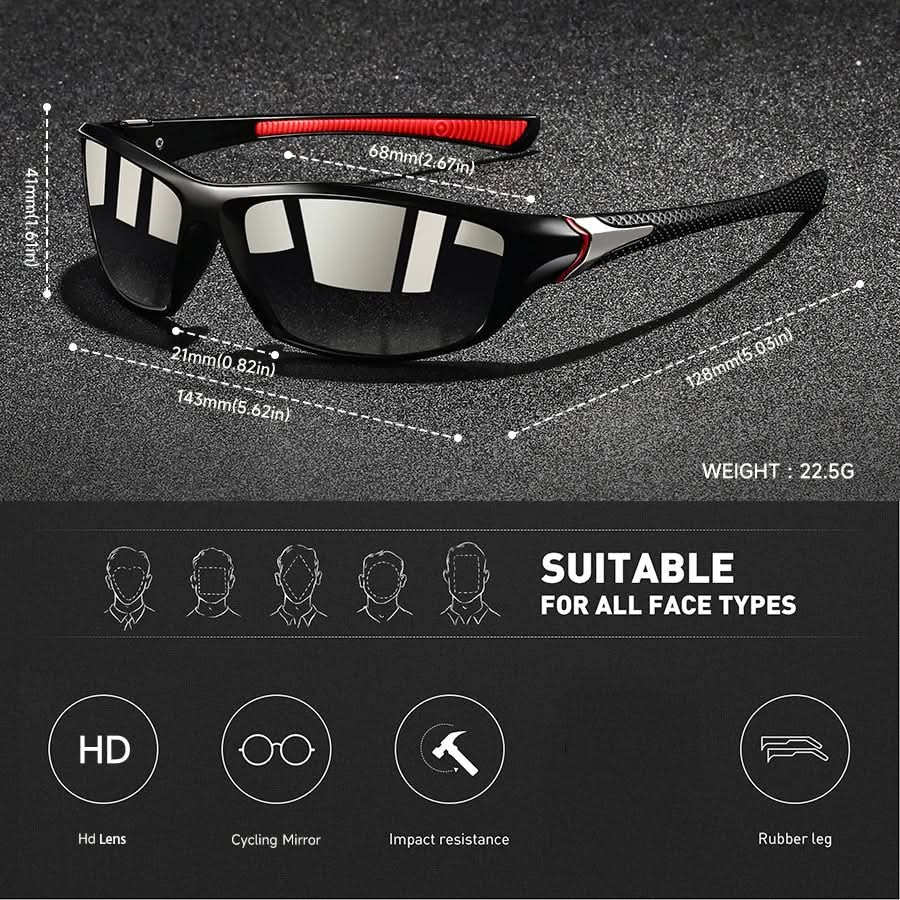 Polarized Sport Sunglasses with UV400 Protection – Lightweight Comfort Design