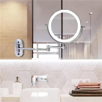 Illuminated Makeup Mirror with Rechargeable Magnification