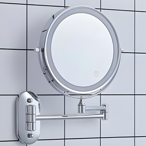 Illuminated Makeup Mirror with Rechargeable Magnification