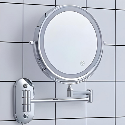 Illuminated Makeup Mirror with Rechargeable Magnification