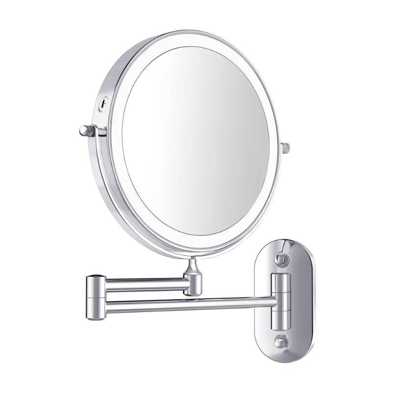 Illuminated Makeup Mirror with Rechargeable Magnification