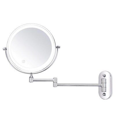 Illuminated Makeup Mirror with Rechargeable Magnification