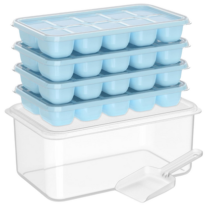 Silicone Ice Cube Tray Set with Storage Bin – Stackable Design for Easy Use