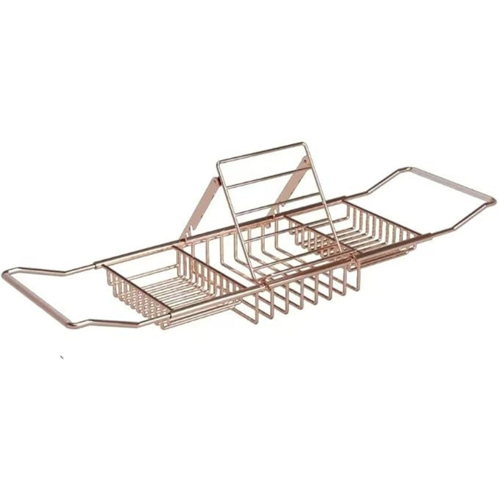 Adjustable Stainless Steel Bath Caddy Tray – Elegant Organizer for Essentials