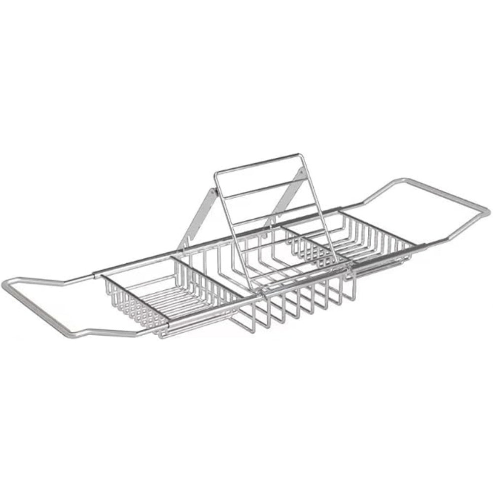 Adjustable Stainless Steel Bath Caddy Tray – Elegant Organizer for Essentials