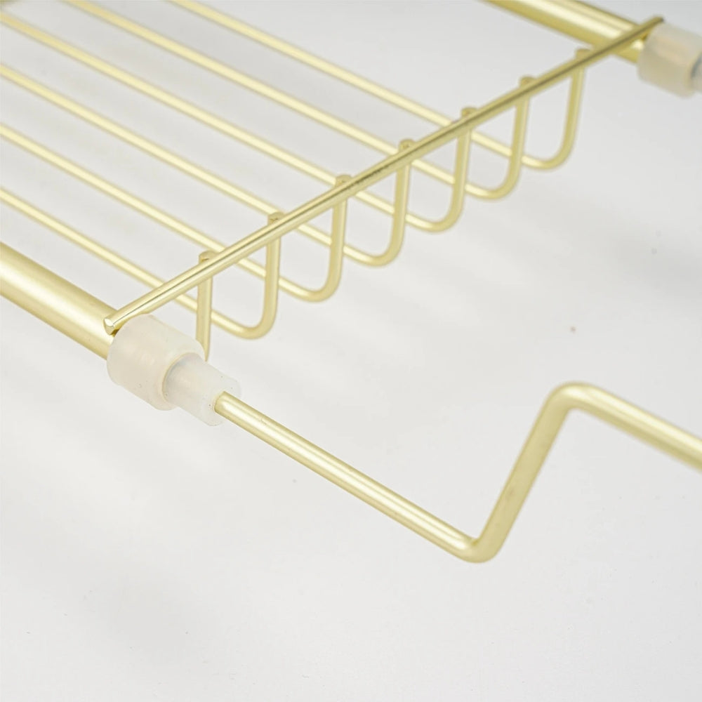 Adjustable Stainless Steel Bath Caddy Tray – Elegant Organizer for Essentials