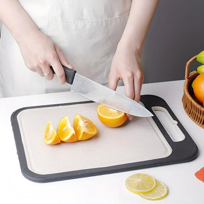 Dual-Sided Stainless Steel Chopping Board with Built-In Garlic Crusher