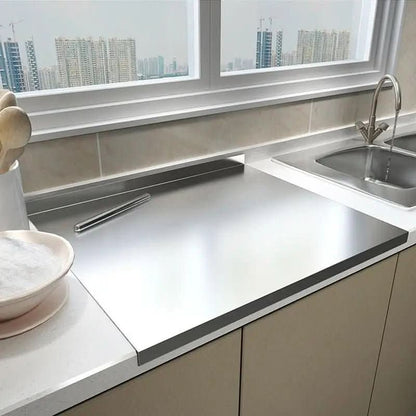 Non-Slip Stainless Steel Cutting Board with Lip - Essential Kitchen Tool