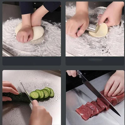 Non-Slip Stainless Steel Cutting Board with Lip - Essential Kitchen Tool
