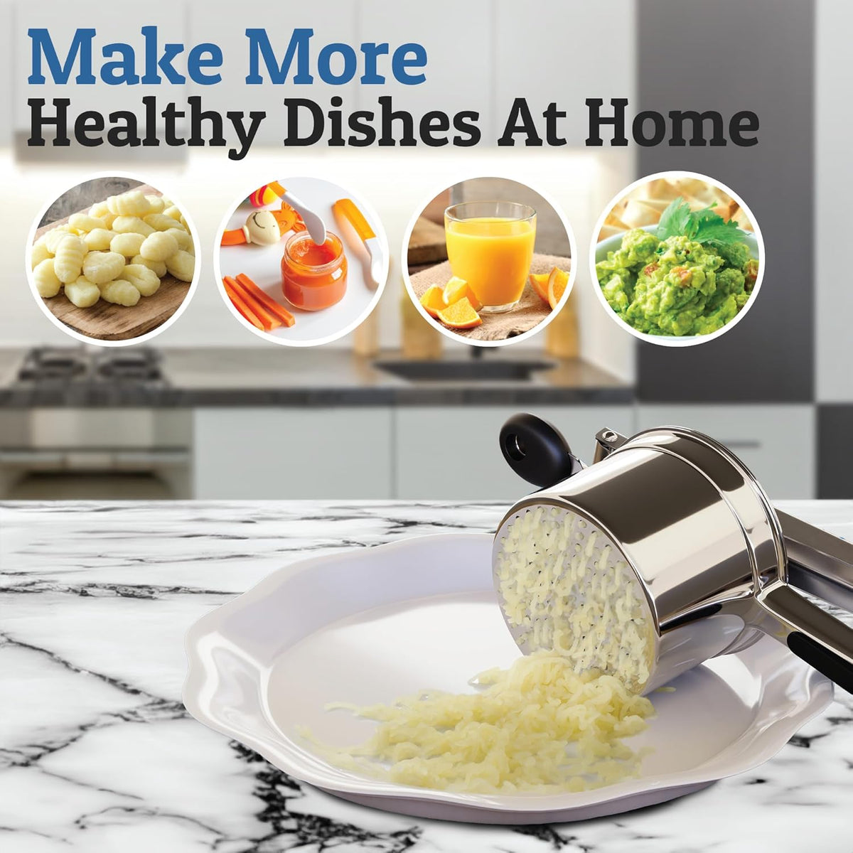 Large Capacity Stainless Steel Potato Ricer for Easy Mashed Potatoes