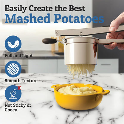 Large Capacity Stainless Steel Potato Ricer for Easy Mashed Potatoes