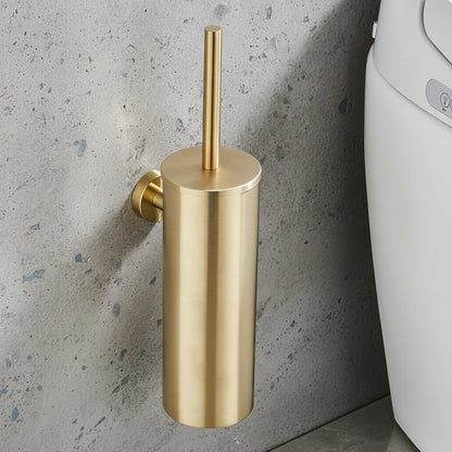Wall-Mounted Toilet Brush Set in Black Stainless Steel for Contemporary Bathrooms