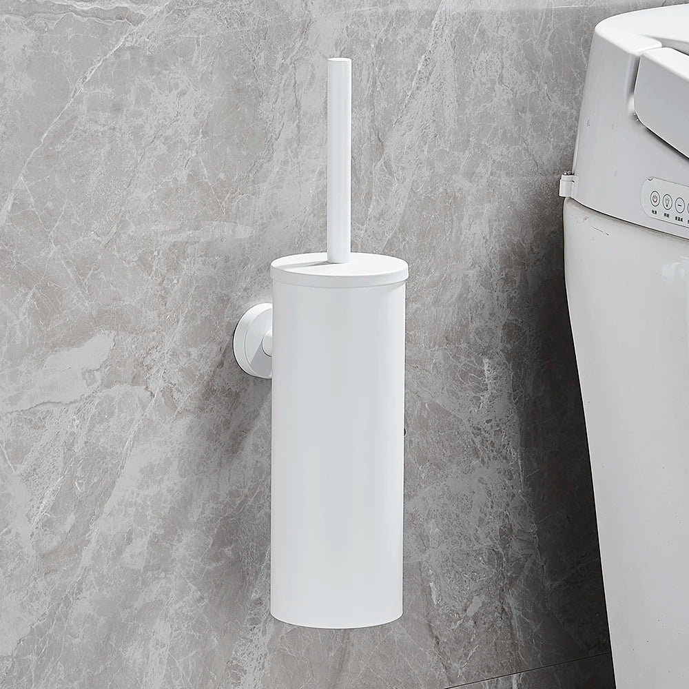 Wall-Mounted Toilet Brush Set in Black Stainless Steel for Contemporary Bathrooms
