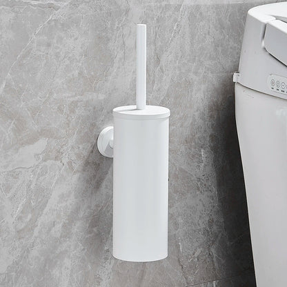Wall-Mounted Toilet Brush Set in Black Stainless Steel for Contemporary Bathrooms