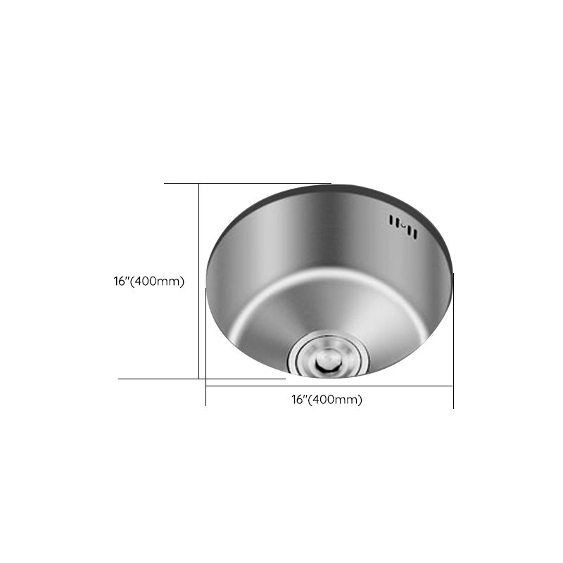 Round Undermount Stainless Steel Sink – Single Basin for Durability