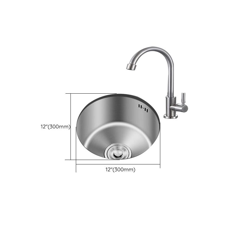 Round Undermount Stainless Steel Sink – Single Basin for Durability