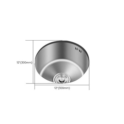 Round Undermount Stainless Steel Sink – Single Basin for Durability