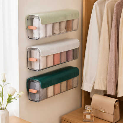 Adhesive Wall-Mounted Lingerie Storage Box with Clear Dustproof Window