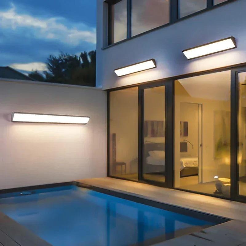 Contemporary Slim LED Outdoor Wall Fixture