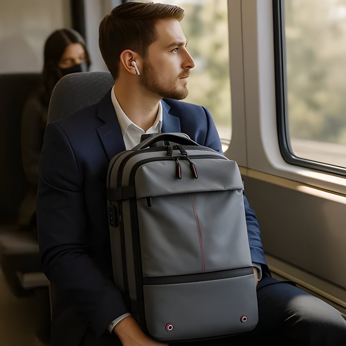 Compression Backpack with Versatile Compartments for Travel and Daily Use