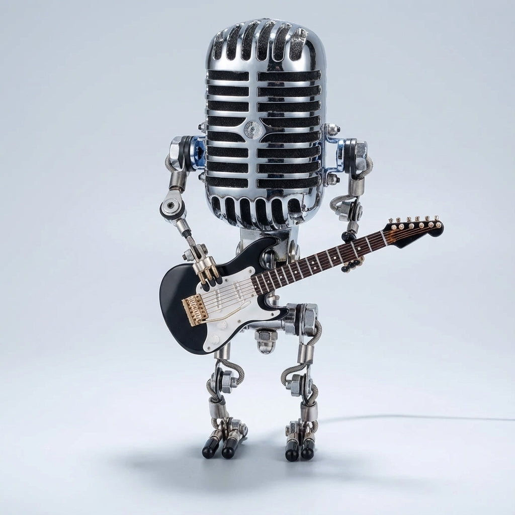 Guitar-Inspired Table Lamp with Warm LED Light - Fun Design for Cozy Atmosphere