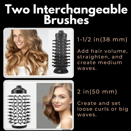 3-in-1 Rotating Hair Dryer and Styler – Adjustable Temperature for Curls