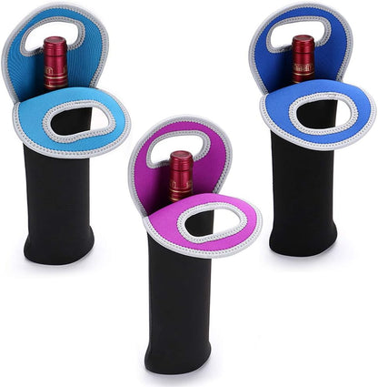 Insulated Wine Tote for Two Bottles – Neoprene Carrier for Travel