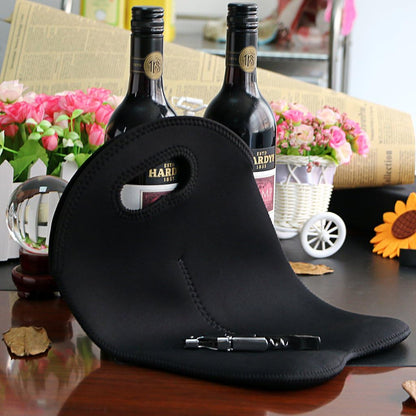 Insulated Wine Tote for Two Bottles – Neoprene Carrier for Travel