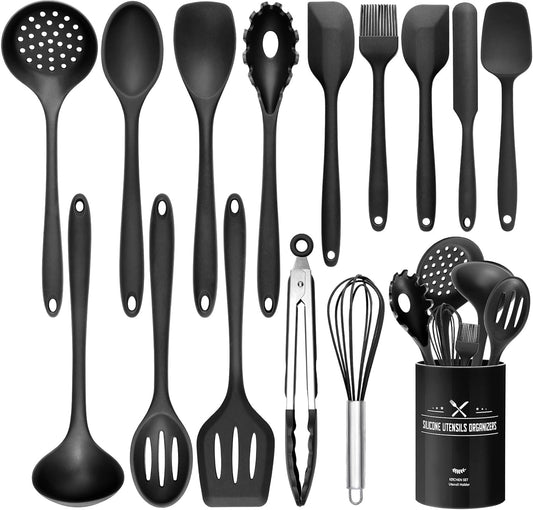 15-Piece Non-Stick Silicone Cooking Tools Set for a Chic Kitchen