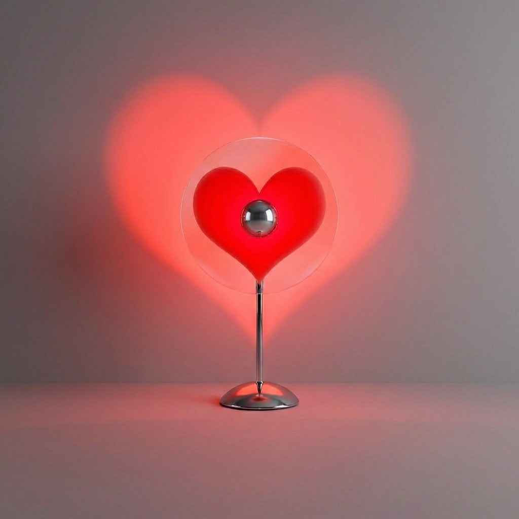 Compact USB-Powered Table Lamp with Sunset Projection for Relaxation