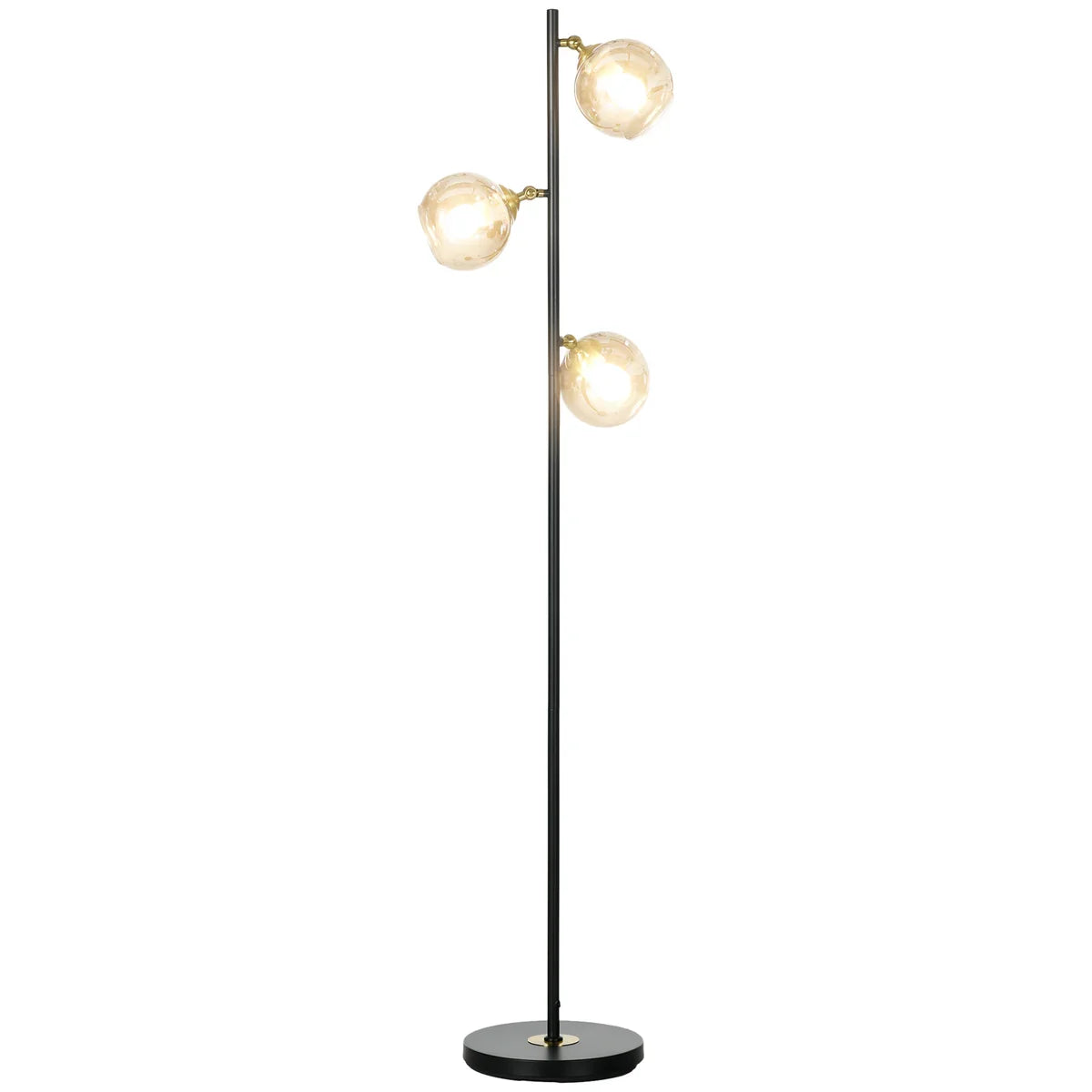 3-Bulb Floor Lamp with Adjustable Glass Shades