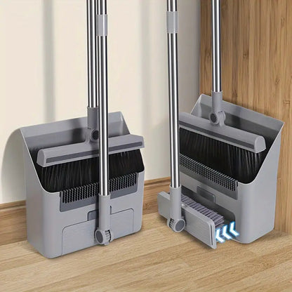 Broom and Dustpan Set with Comfortable Grip for Easy Home Cleaning