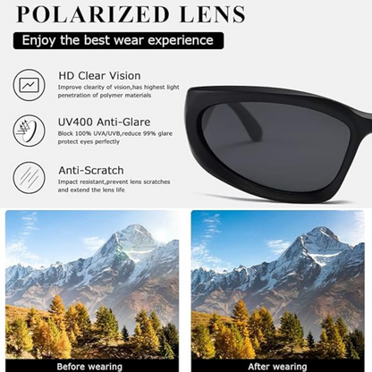 Lightweight Polarised Sports Sunglasses with UV Protection for Comfort