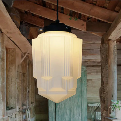 Geometric Pendant Light in Mid-Century Art Deco Style