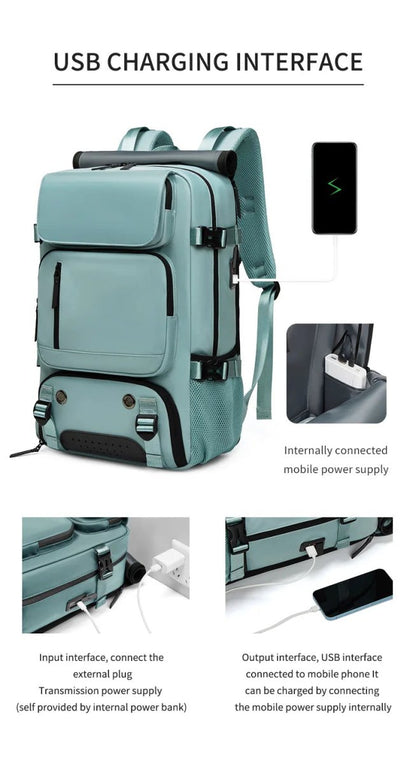Waterproof Travel Backpack with USB Port & Shoe Storage for Organized Trips