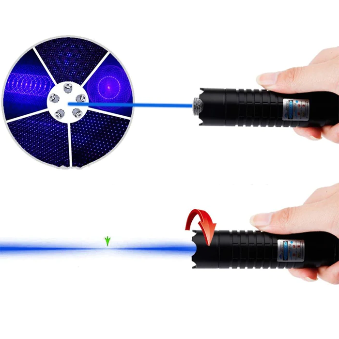 High-Power Flashlight with Laser and Fire Starter for Outdoor Use