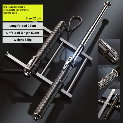 Adjustable Hiking Stick with Non-Slip Handle | Sturdy Metal Construction for Support and Safety