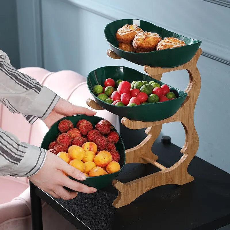 Compact Three-Tier Fruit Stand – Stylish Kitchen Storage for Fresh Produce