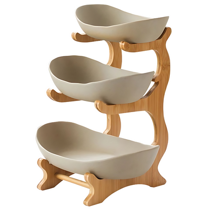 Compact Three-Tier Fruit Stand – Stylish Kitchen Storage for Fresh Produce