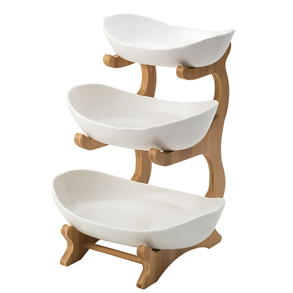 Compact Three-Tier Fruit Stand – Stylish Kitchen Storage for Fresh Produce