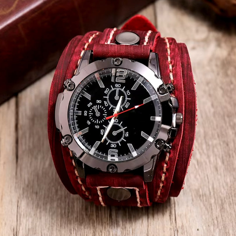 Classic Leather Watch with Luminous Hands - Durable Everyday Style